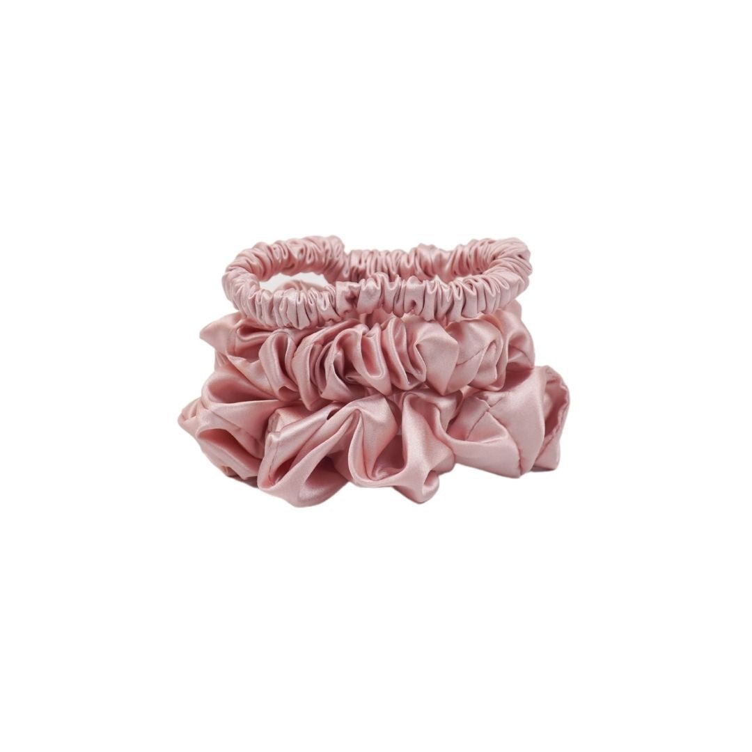 19 Momme Silk Scrunchies Mixed Size Set of 3 - Sutra Silk