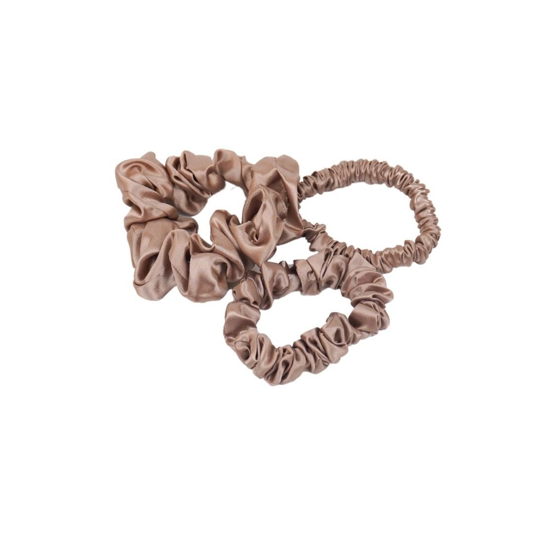 19 Momme Silk Scrunchies Mixed Size Set of 3 - Sutra Silk