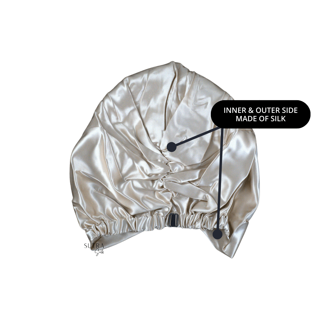 Double Sided Silk Bonnet with Adjustable Band - Sutra Silk