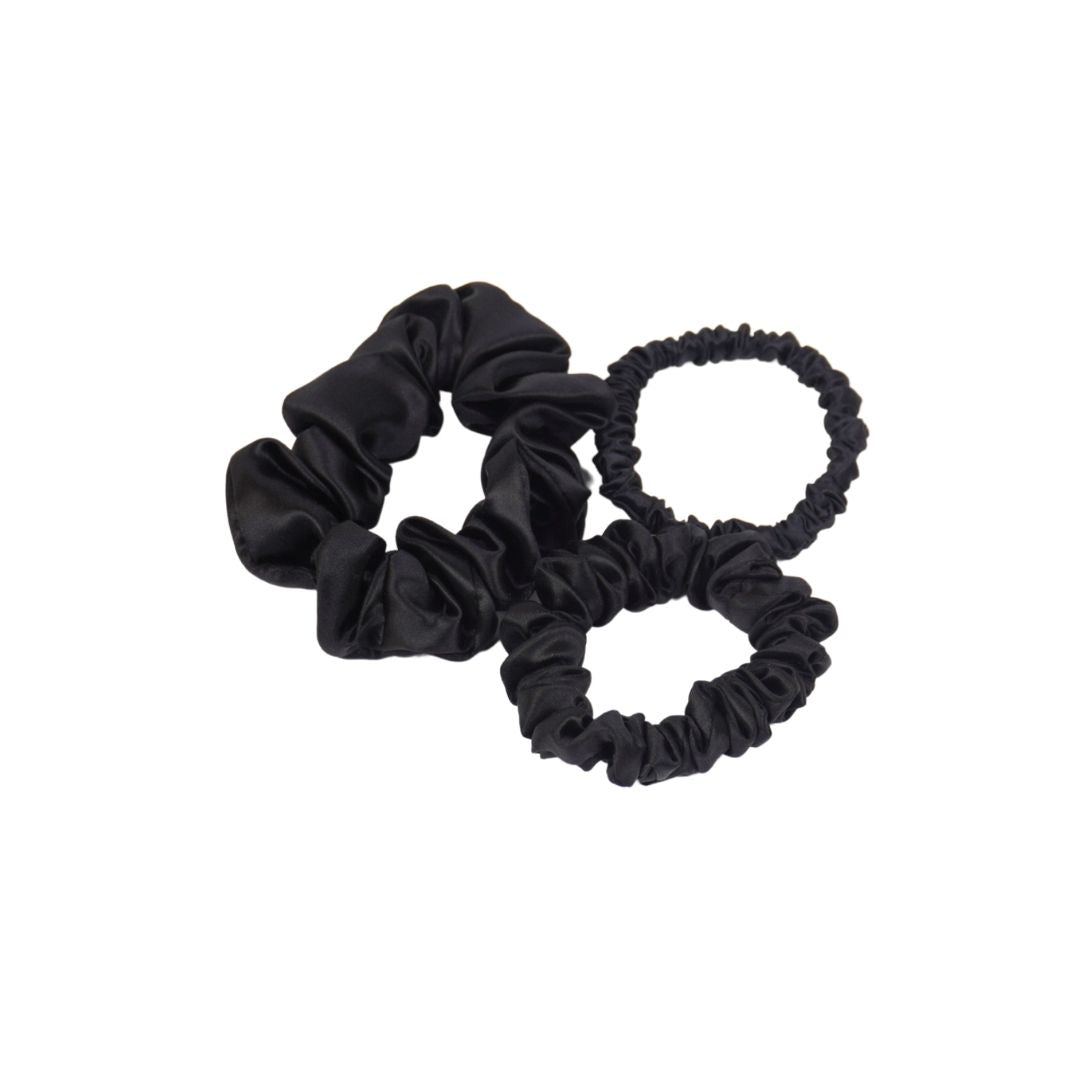 19 Momme Silk Scrunchies Mixed Size Set of 3 - Sutra Silk