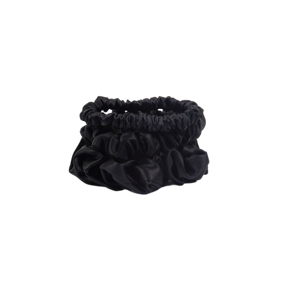 19 Momme Silk Scrunchies Mixed Size Set of 3 - Sutra Silk