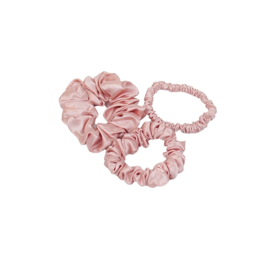 19 Momme Silk Scrunchies Mixed Size Set of 3 - Sutra Silk