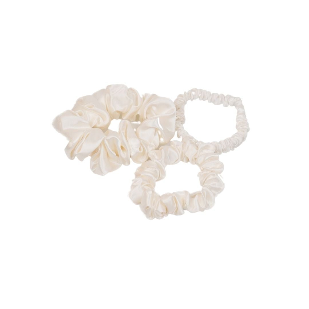 19 Momme Silk Scrunchies Mixed Size Set of 3 - Sutra Silk