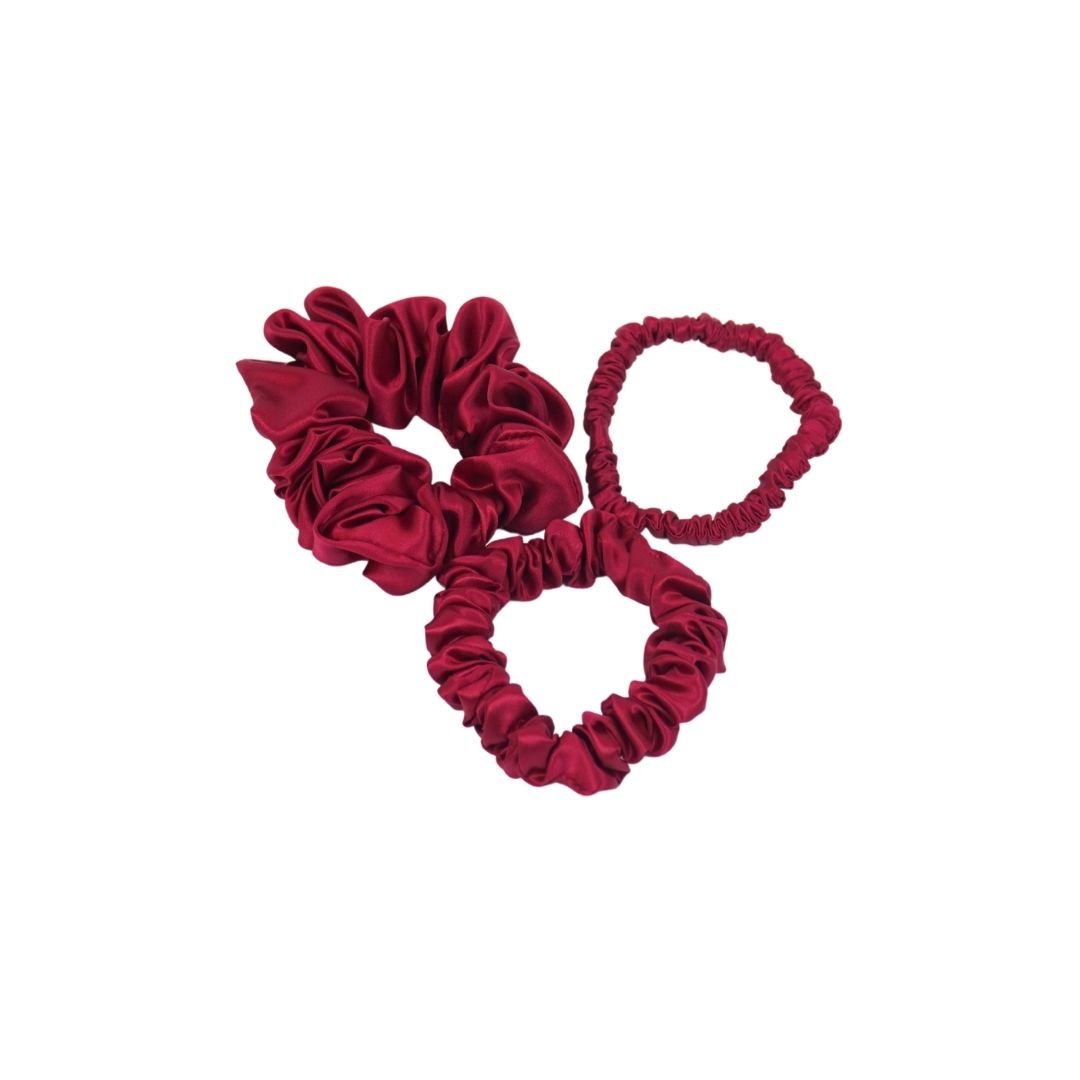 19 Momme Silk Scrunchies Mixed Size Set of 3 - Sutra Silk