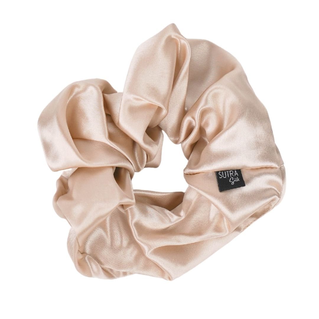 Formula S7 Neutrals Champagne Silk Charmeuse Scrunchie in Pink | UK Formula S7 Neutrals Champagne Silk Charmeuse Scrunchie in Pink | UK